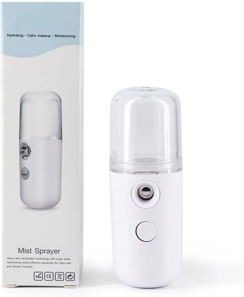 Facial Mist Sprayer Facial Mister Portable Mini Face Sprayer USB Rechargeable Facial for Hydratin White