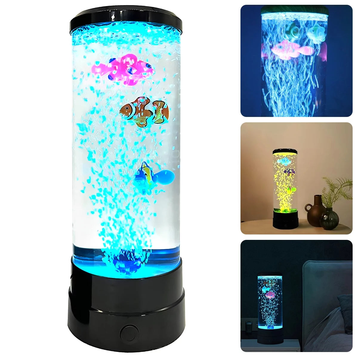 Lieonvis LED round 6 Color Changing Light Effects Synthetic Jelly Fish Aquarium Mood Lamp