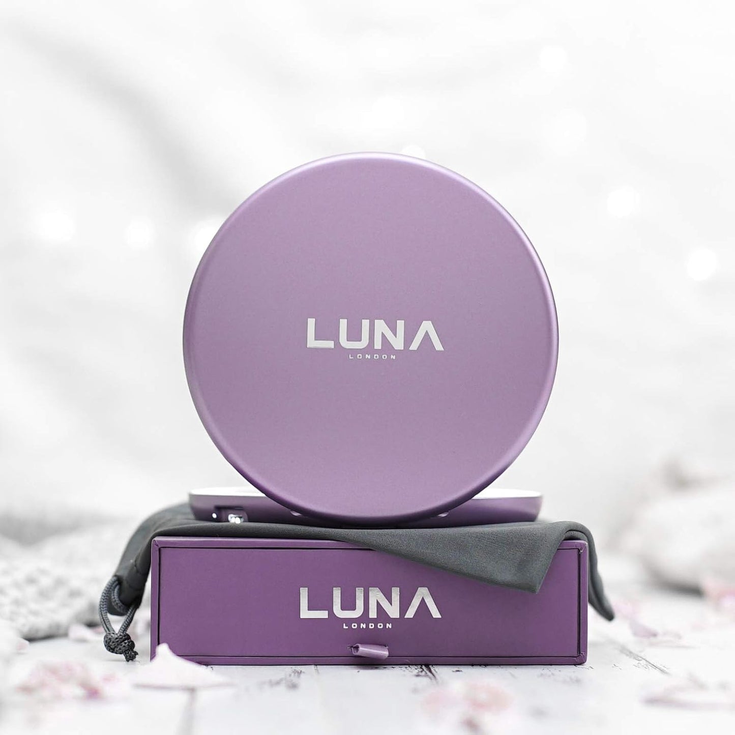 Compact Travel Mirror | Travel Makeup Mirror with Light | LED Lighted Vanity Mirror with 3 Light Modes | 7X Magnification Folding Portable & Rechargeable (Lavender)