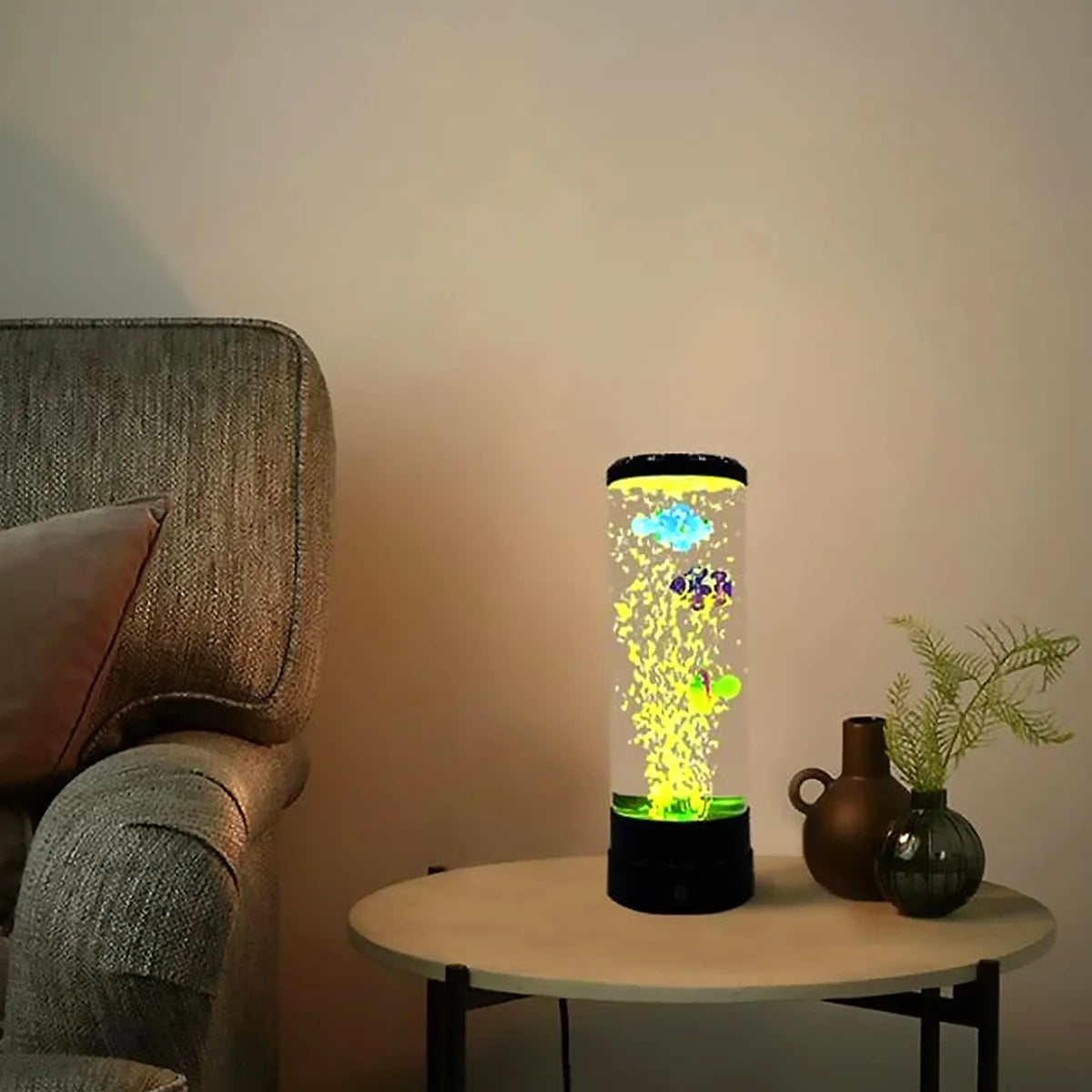 Lieonvis LED round 6 Color Changing Light Effects Synthetic Jelly Fish Aquarium Mood Lamp