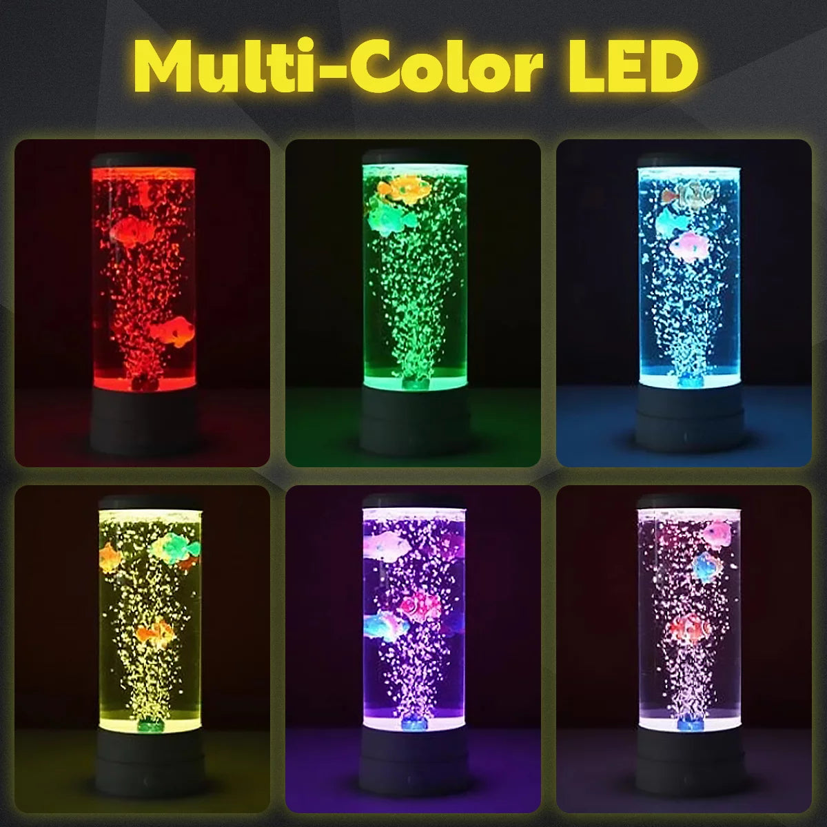 Lieonvis LED round 6 Color Changing Light Effects Synthetic Jelly Fish Aquarium Mood Lamp
