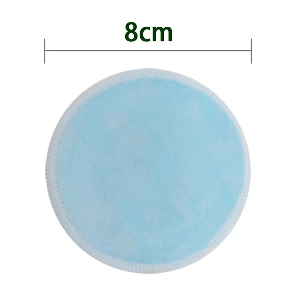 Reusable Makeup Remover Pads - 10 Pieces Soft Organic Cotton Rounds with Washable Drawstring