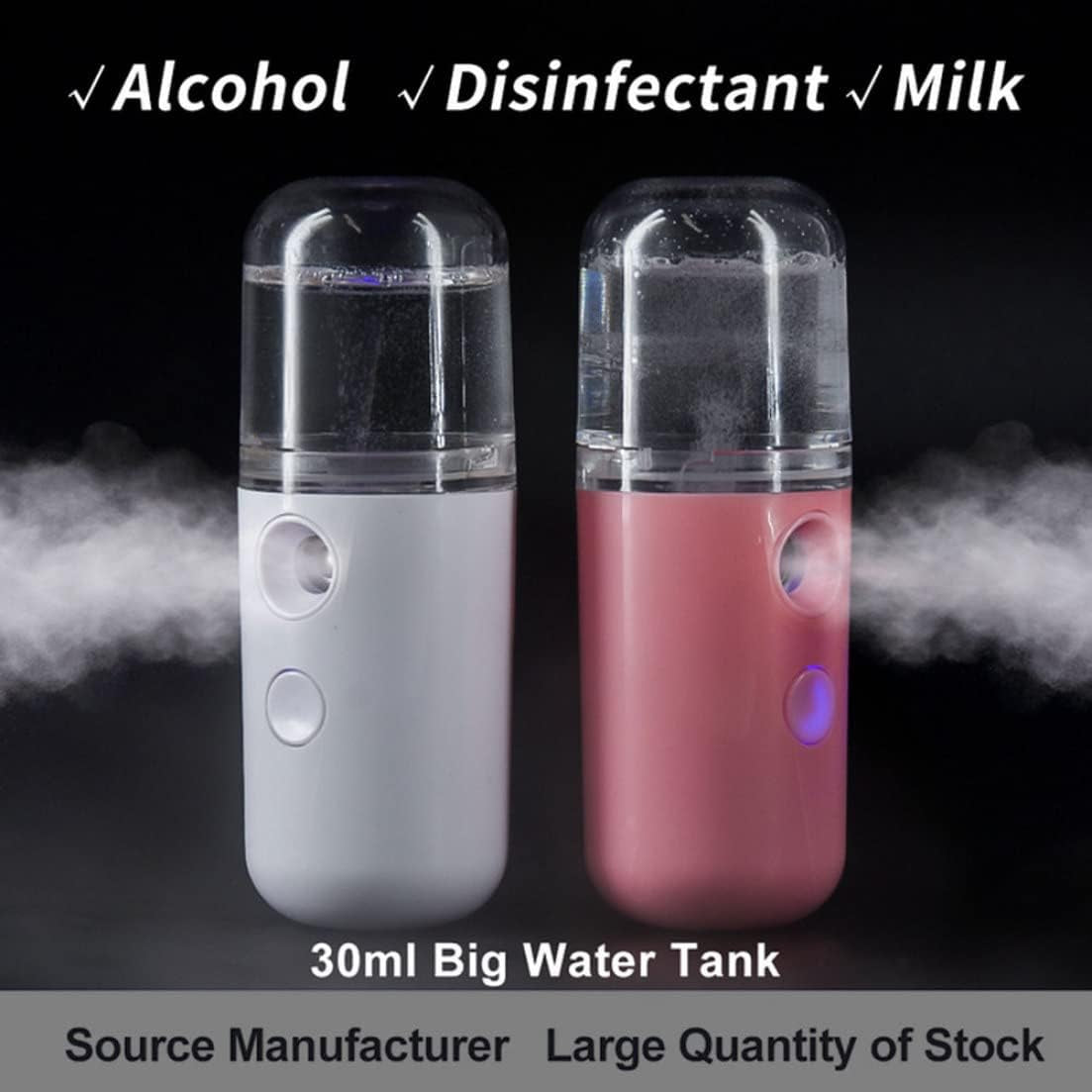 Facial Mist Sprayer Facial Mister Portable Mini Face Sprayer USB Rechargeable Facial for Hydratin White