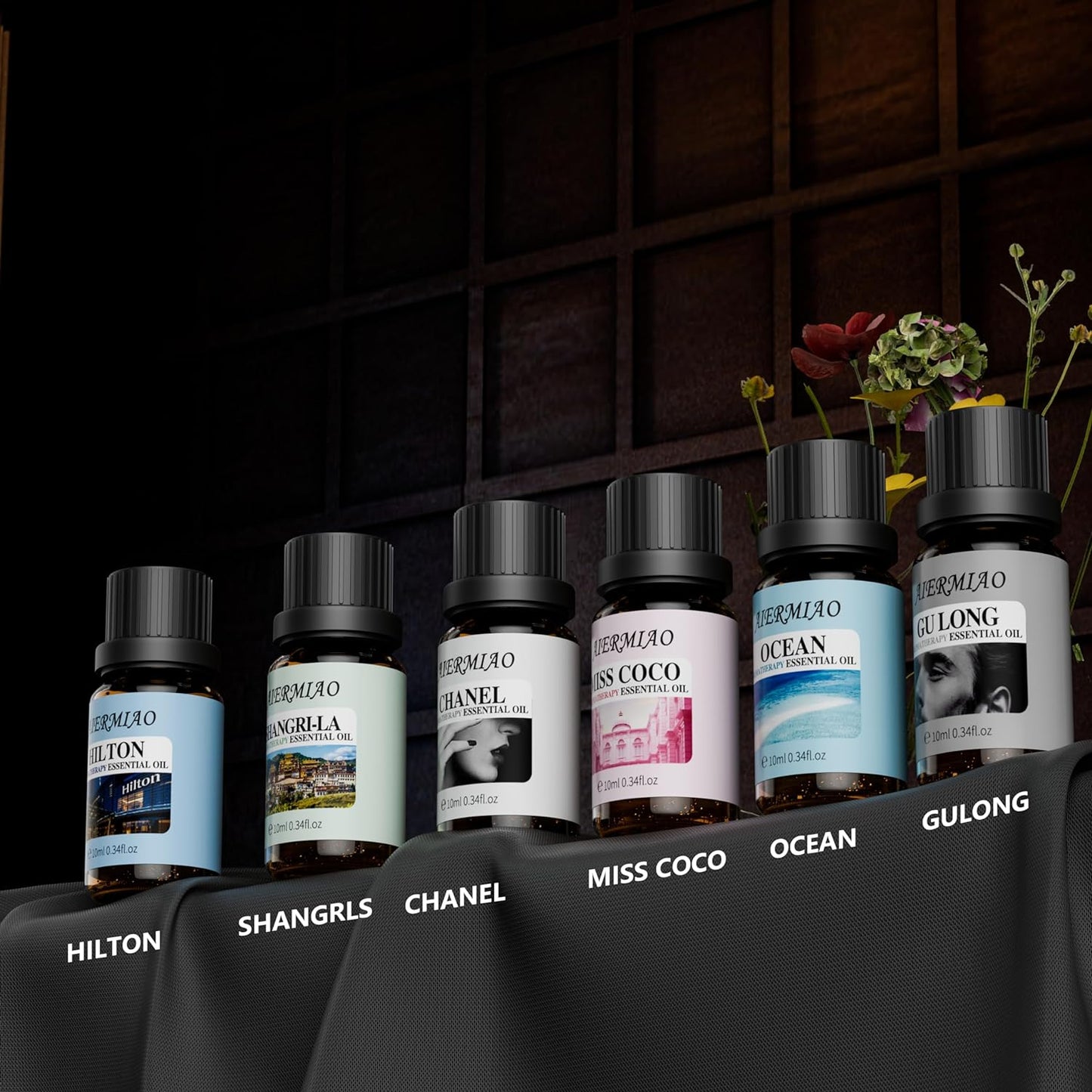 Essential Oils Set - 6 X 10ML Conceptual Scent Aromatherapy Essential Oils Gift Set for Bedroom, Office, Car and Cabinet