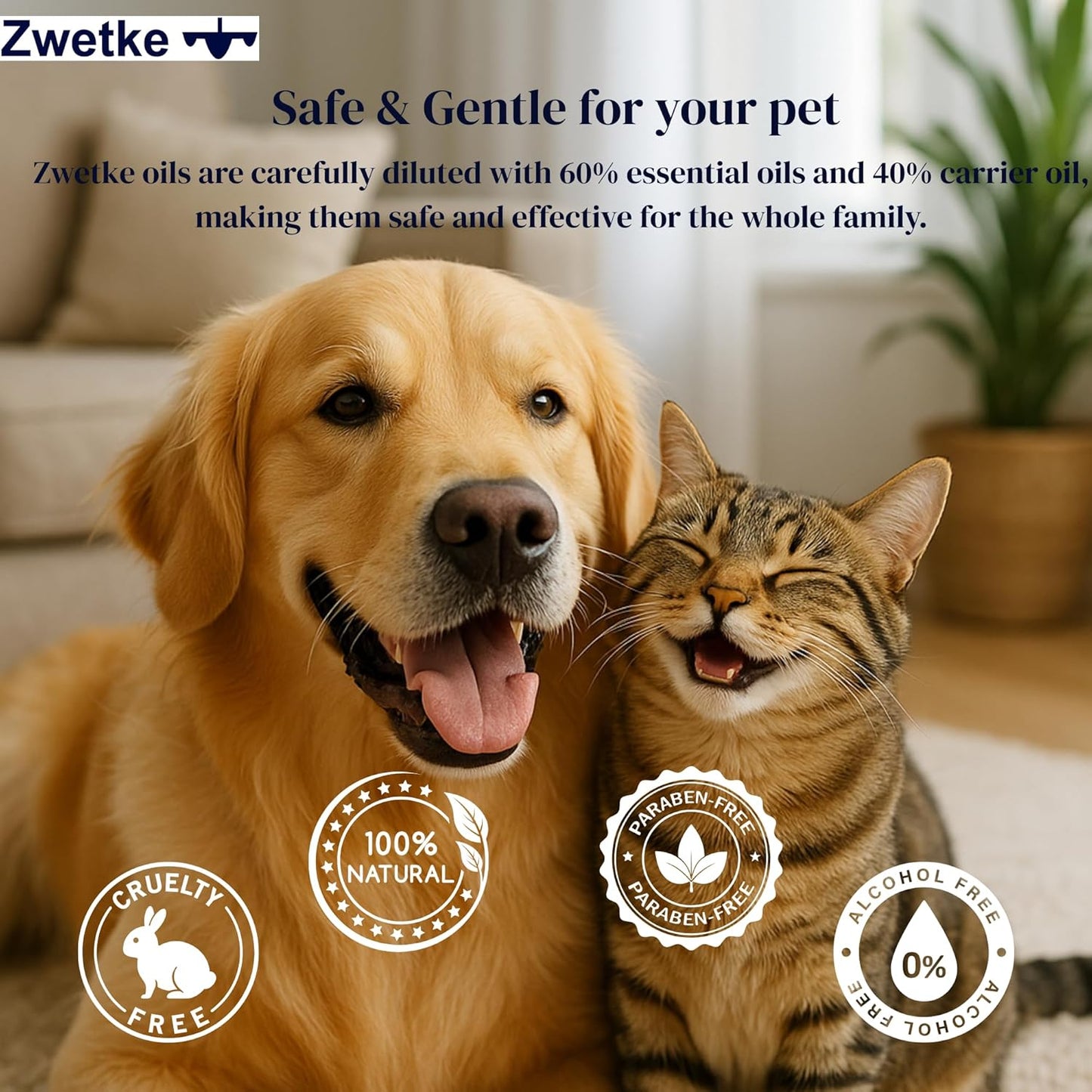 Pet-Friendly 7 Essential Aromatherapy Oils Gift-Set – Vanilla Ginger Copaiba Cedarwood Myrrh Frankincense Niaouli for the Whole Family with Pets around - 60% Pure Oils 40% Pet-Compatible Carrier Oils
