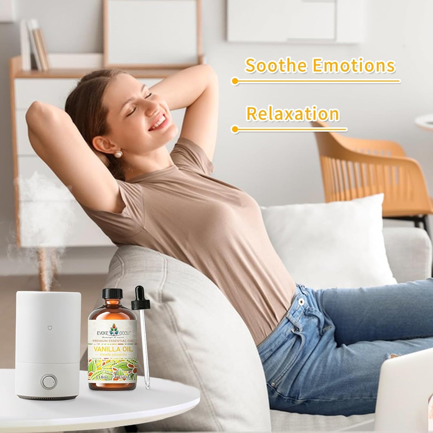 Vanilla Essential Oil for Relaxation in the Home Office Living Room, Add to Diffuser Candle Soap - 4 Fl Oz