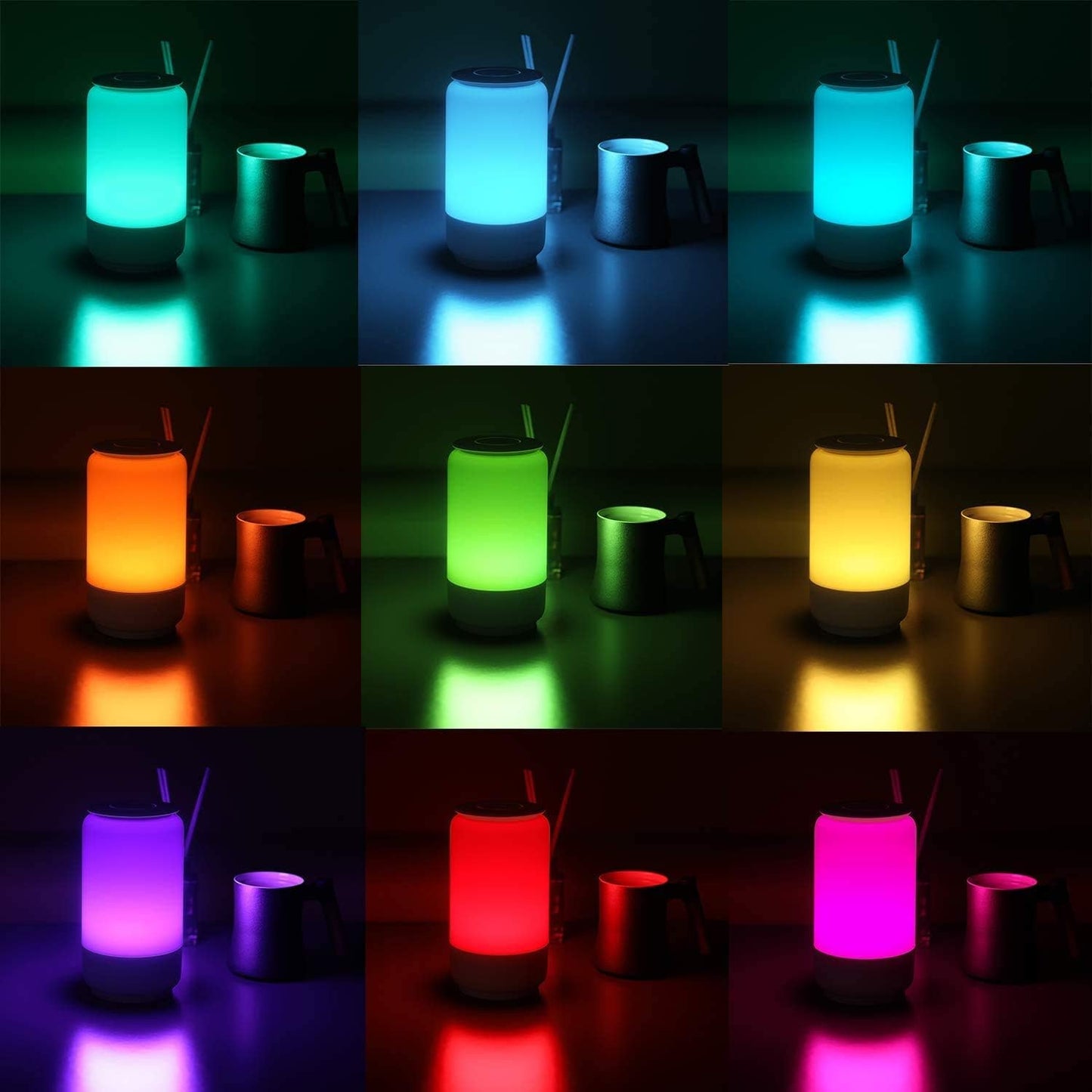 LED Lamps for Bedroom, Bedside Lamp, Tunable Warm to Cool White Lights, Dimmable Brightness and RGB Color Changing LED Table Lamps, Night Light Mode, White