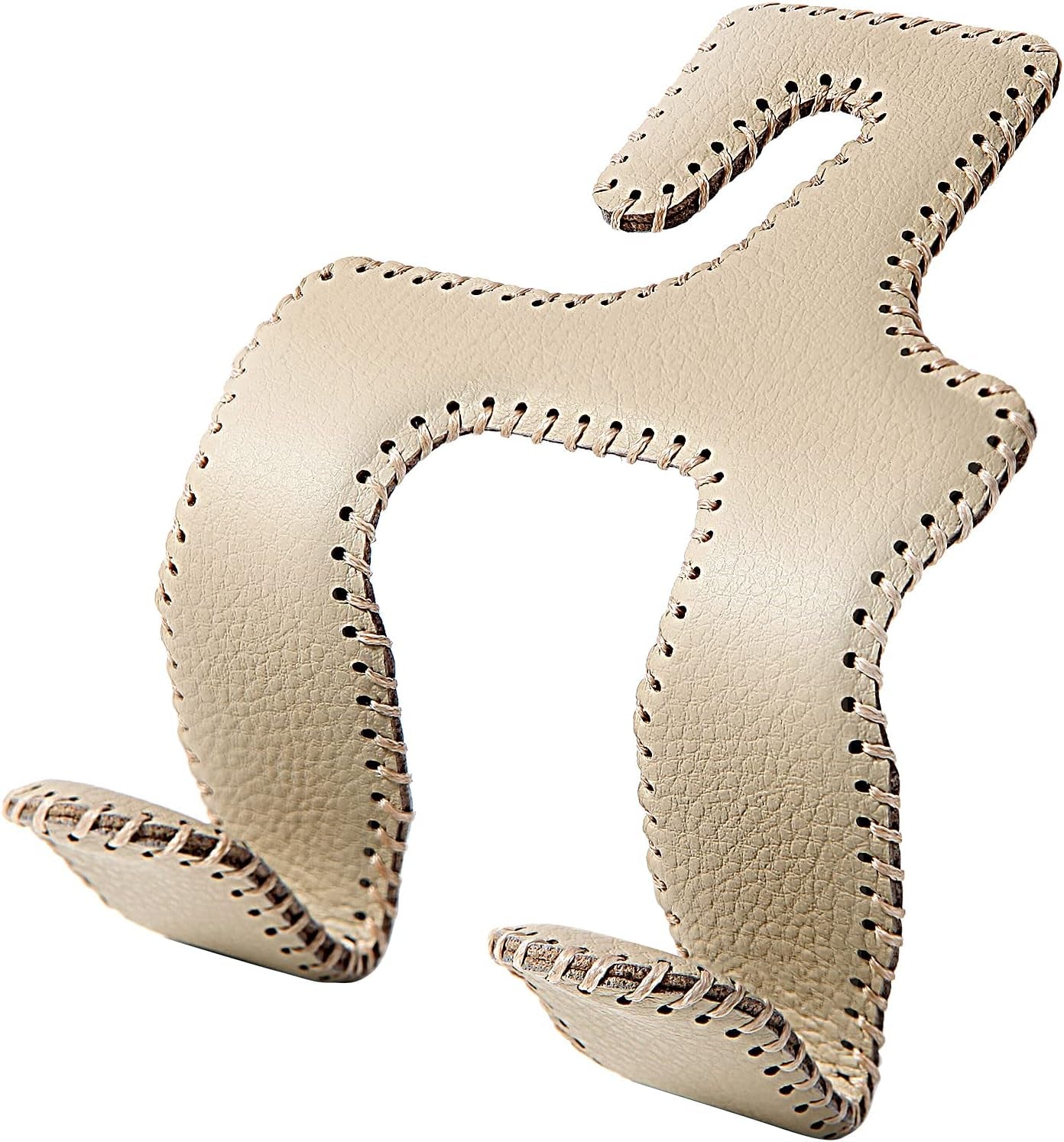Car Headrest Hooks for Purses and Bags, Upgraded 2 in 1 Cars Back Seat Head Rest Hanger Vehicle Leather Organizer Storage Holder Hook Matching Cars Interior, 1-Pack, Beige
