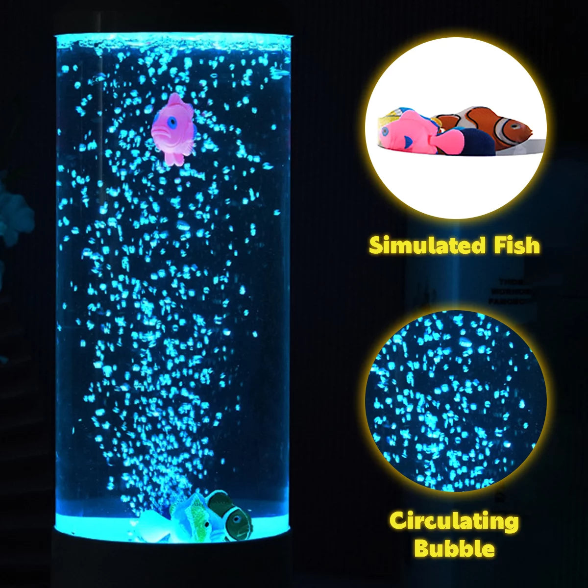 Lieonvis LED round 6 Color Changing Light Effects Synthetic Jelly Fish Aquarium Mood Lamp