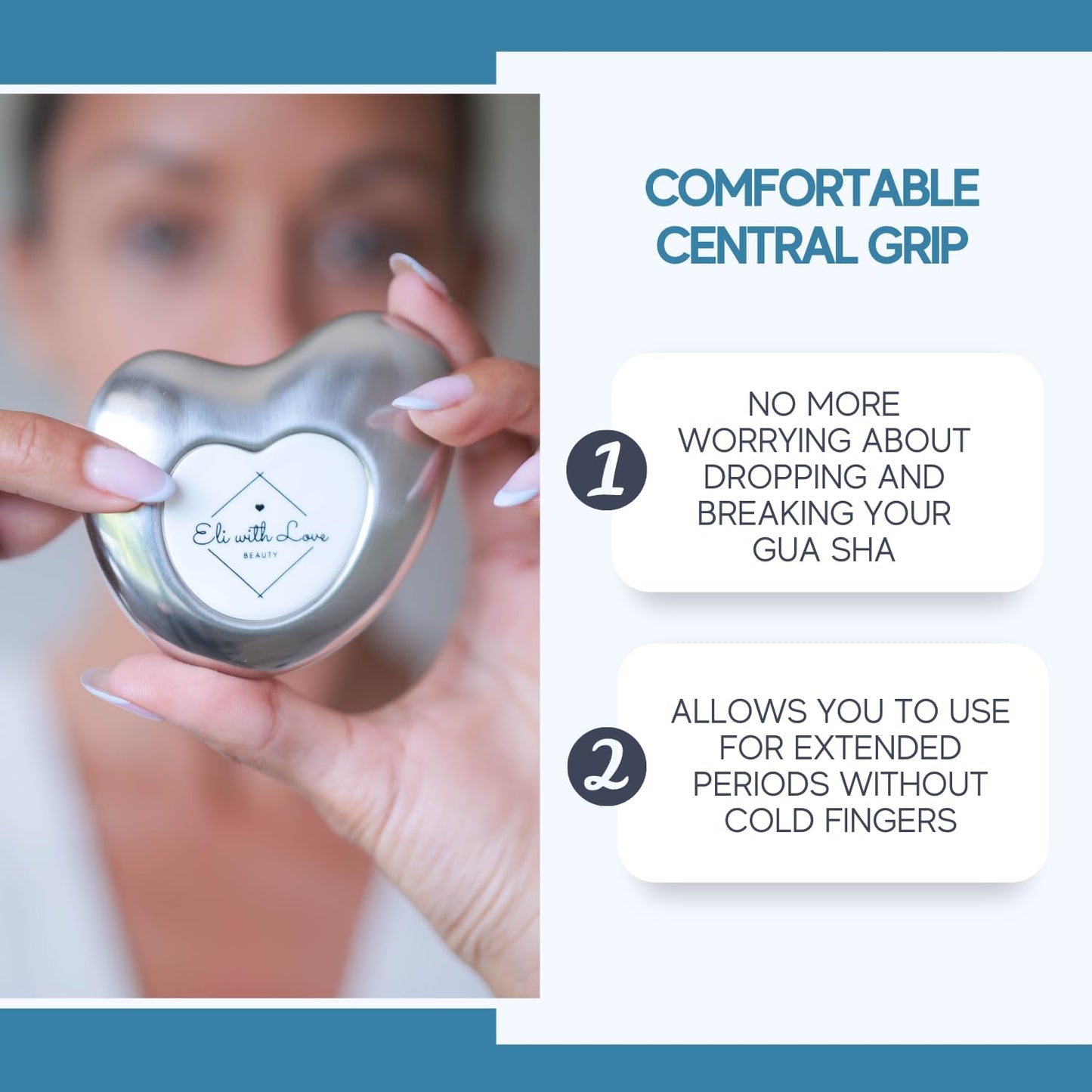 Premium Ice Roller for Face with Carry Case & Advanced Stainless Steel Gua Sha with Silicone Zip Carry Case