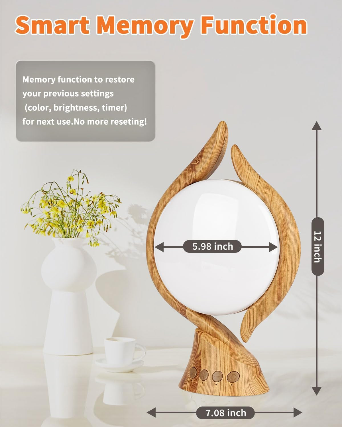 10000 Lux Light Therapy Lamp Uv-Free Sun Light Therapy Lamp with 4 Timer, Adjustable 3 Color Temperature Bright Happy Mood Seasonal Sun Light Lamp for Office Home Winter(Log)