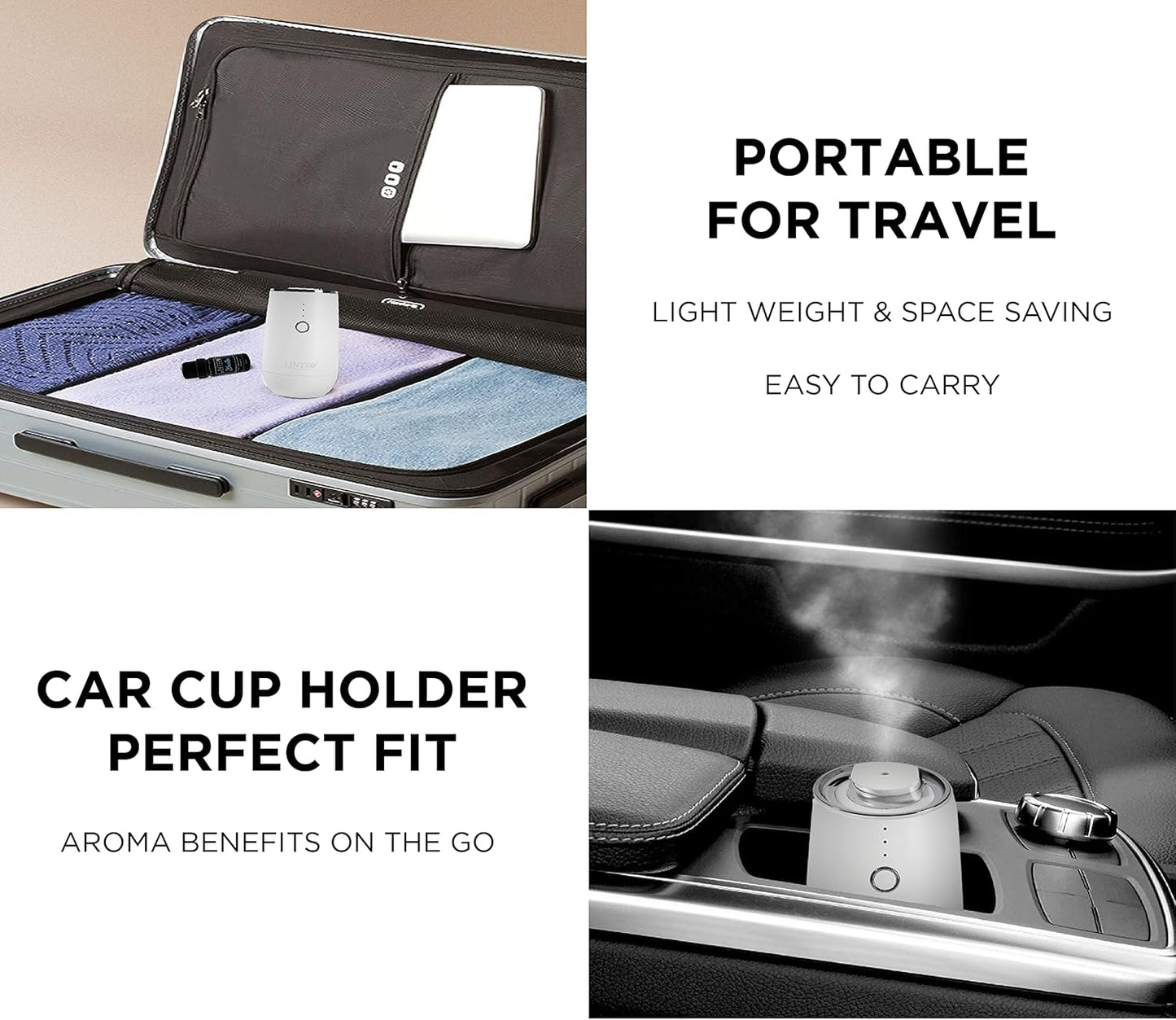 - Waterless Portable Essential Oil Diffuser, Rechargeable USB Type-C, Aromatherapy 100% Pure Essential Oil Nebulising Diffuser for Car, Office, Home, Bedroom,Spa