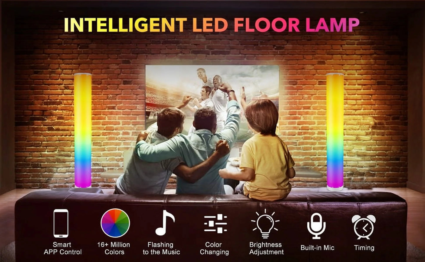 RGB Dimmable Floor Lamp with White Shade