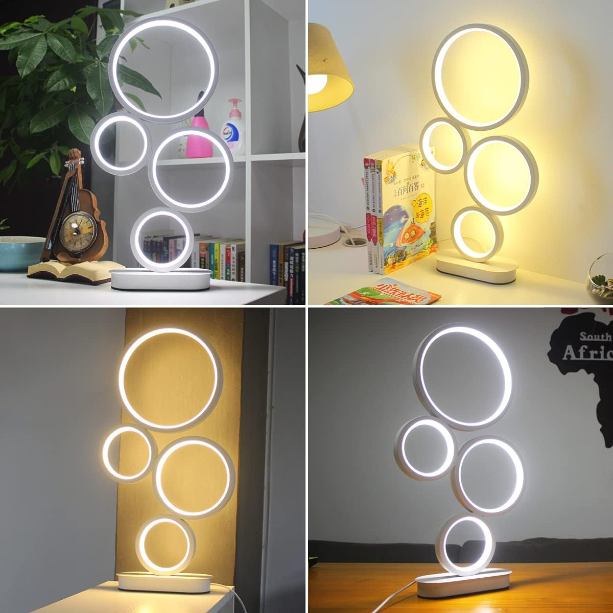 LED Table Lamp, Modern Dimmable Bedside Table Light, 18W, 3 Color Modes, for Living Room, Bedroom, Office, Nightstand, Bookshelf (White)