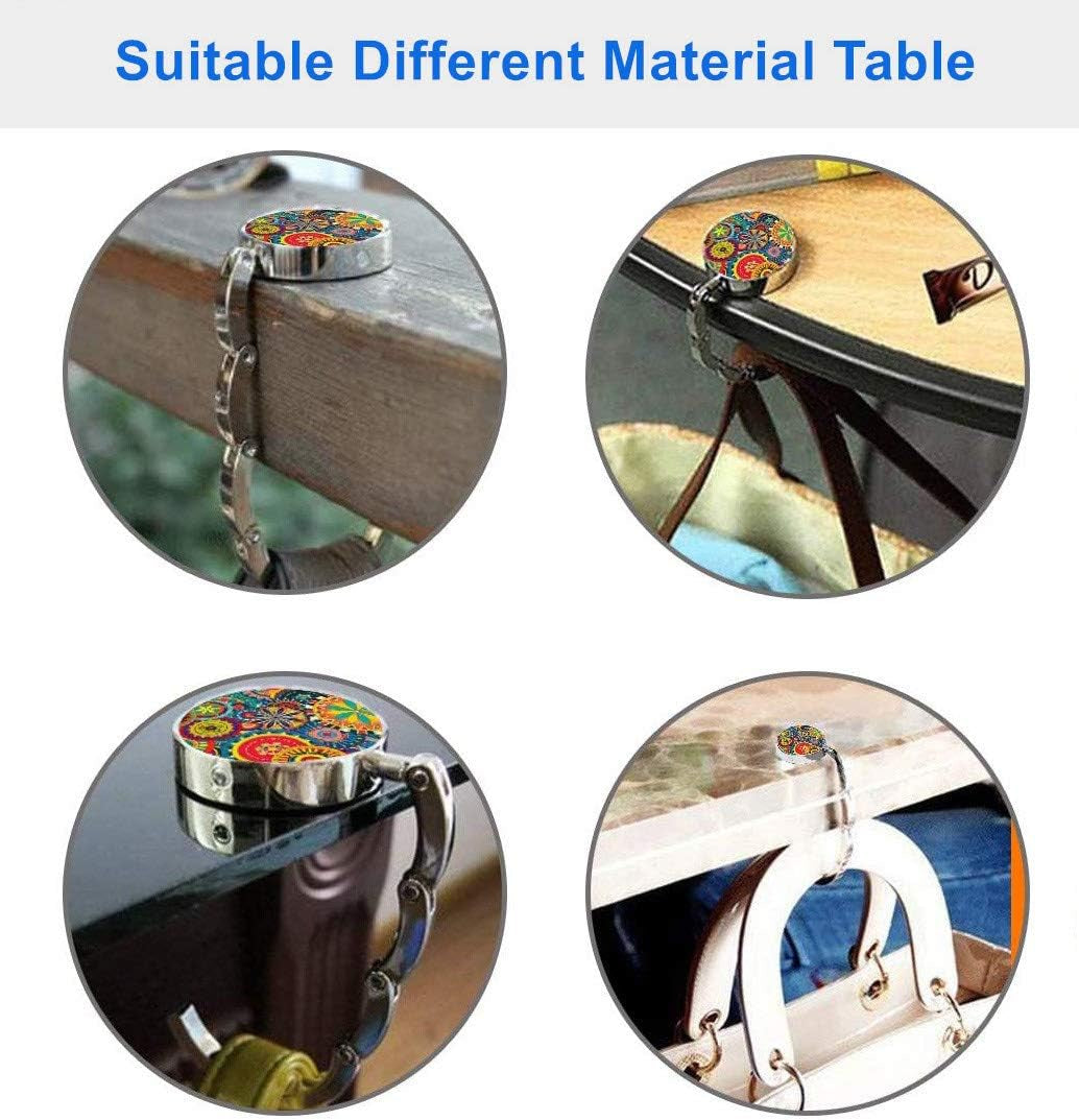 Foldable Purse Hook for Table, Handbag Storage Folding Decor Table Hook, Women'S Bag Handbag Hanger Holder (Marble Blue)