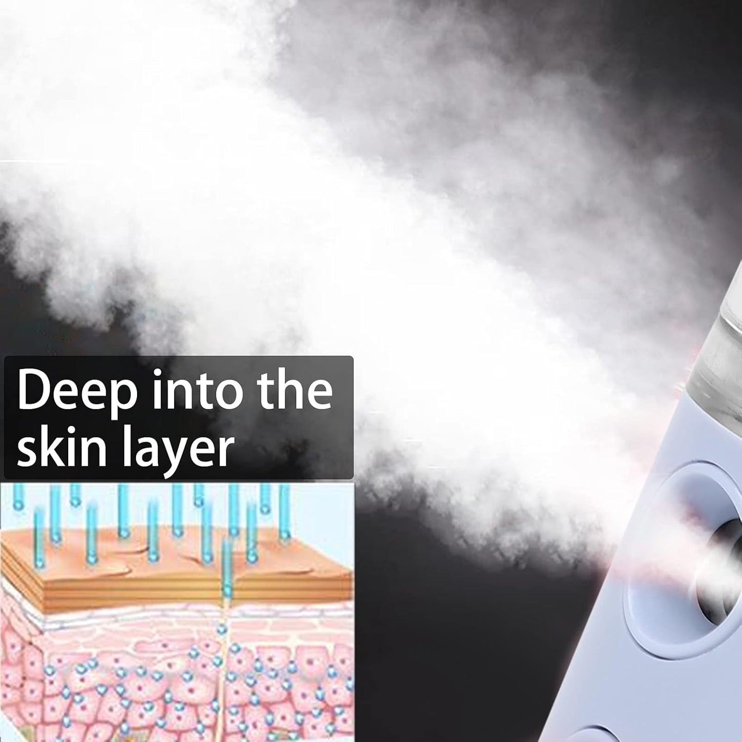 Facial Mist, Nebulizer Steam Facial Mist Deep Moisturizer Mini Humidifier for Skin Care, Makeup, Eyelash Extensions, Deep Moisturizer Mini Humidifier(Lavender)