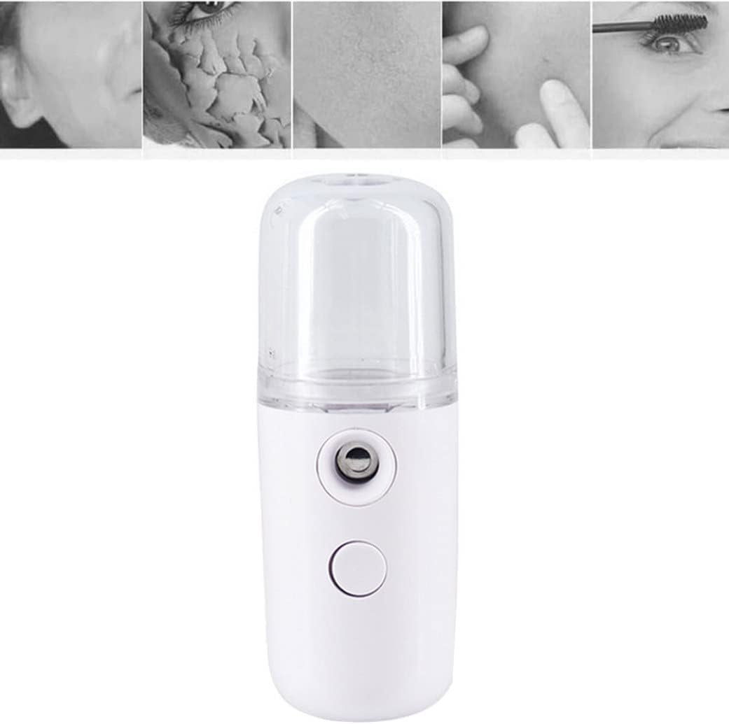 Facial Mist Sprayer Facial Mister Portable Mini Face Sprayer USB Rechargeable Facial for Hydratin White