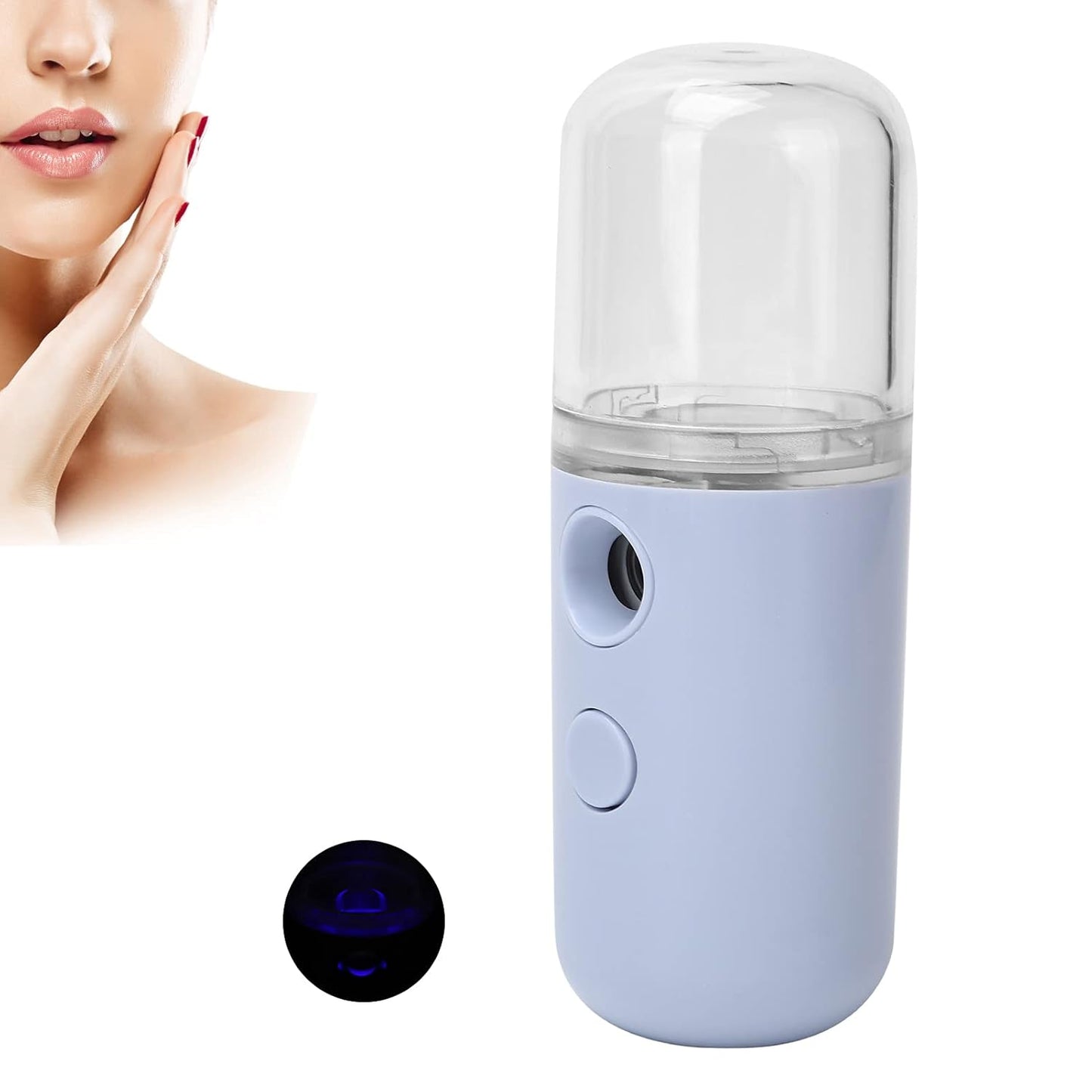 Facial Mist, Nebulizer Steam Facial Mist Deep Moisturizer Mini Humidifier for Skin Care, Makeup, Eyelash Extensions, Deep Moisturizer Mini Humidifier(Lavender)