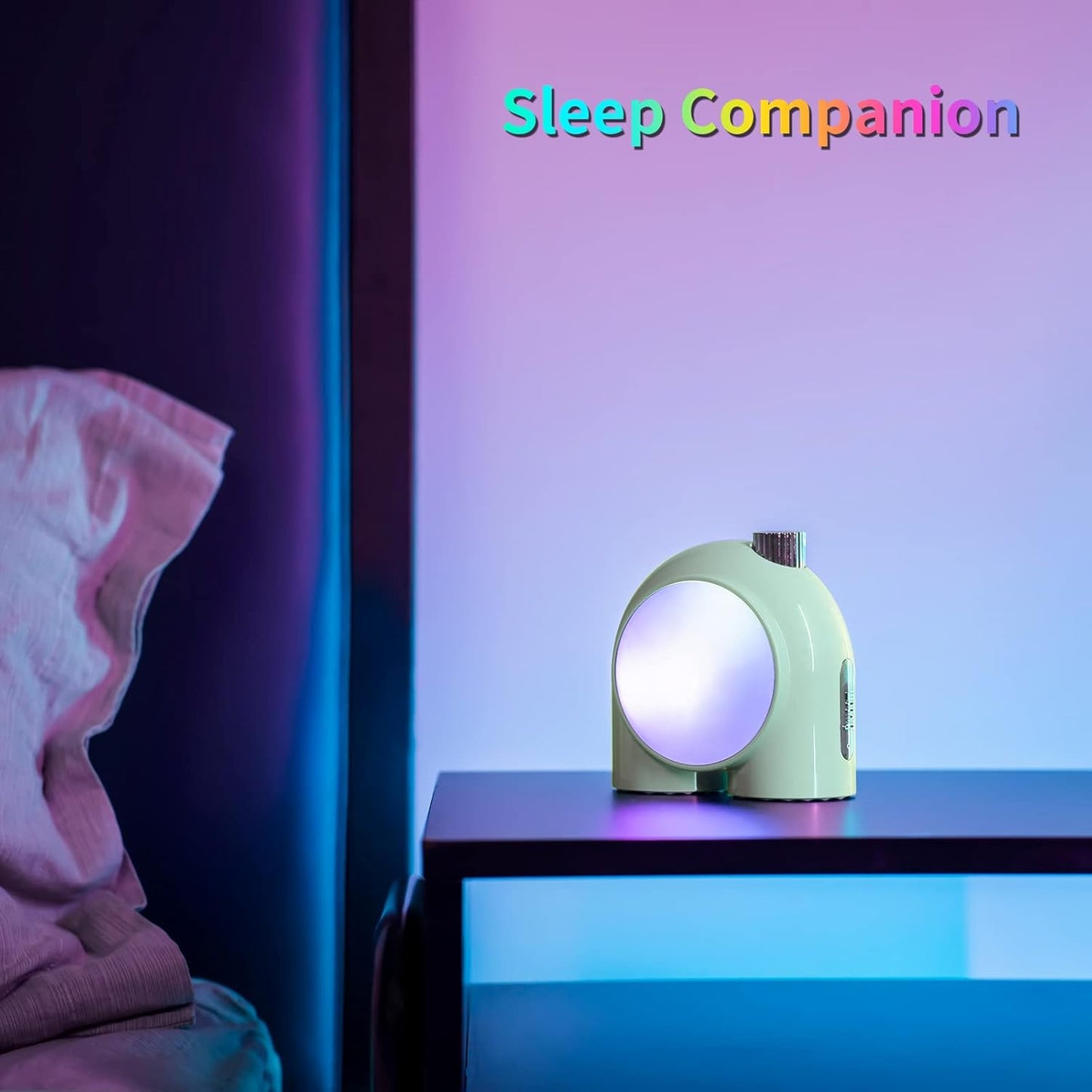 Planet-9 Smart Mood Lamp, Cordless Table Lamp with Programmable RGB LED for Bedroom Gaming Room Office, Green