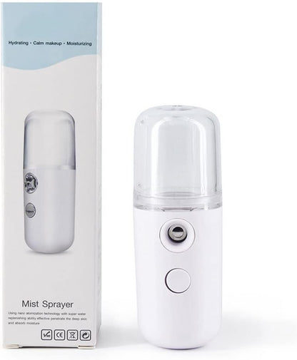 Facial Mist Sprayer Facial Mister Portable Mini Face Sprayer USB Rechargeable Facial for Hydratin White