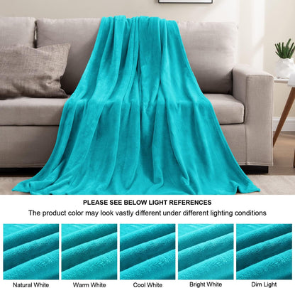 Fleece Blankets Queen Size Teal Throw Blankets for Bed, Luxury Plush Cozy Fuzzy Blanket 90X90 Inches, Super Soft Warm Lightweight Throw Blanket All Seasons Suitable