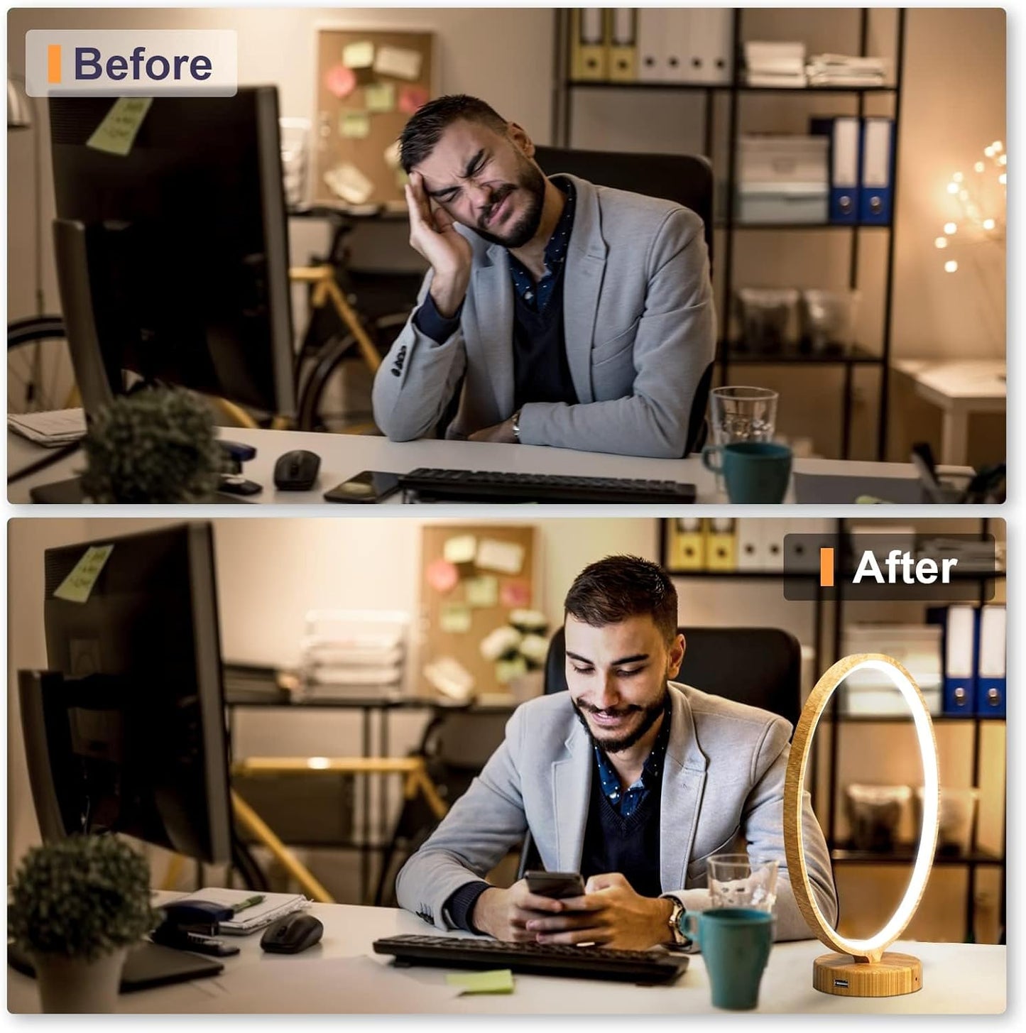 2 in 1 Light Therapy & Desk Lamp - 10000 Lux Sun Lamp with Dual Controls, 4 Timer, Dimmable, 3 Color Temperatures