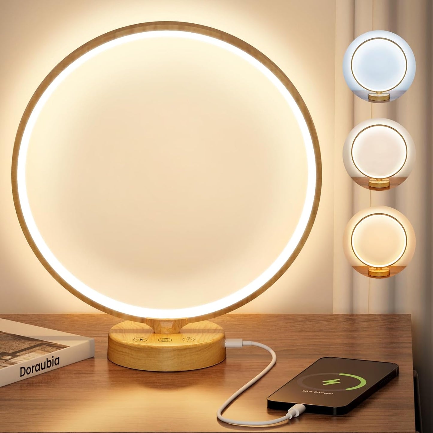 2 in 1 Light Therapy & Desk Lamp - 10000 Lux Sun Lamp with Dual Controls, 4 Timer, Dimmable, 3 Color Temperatures