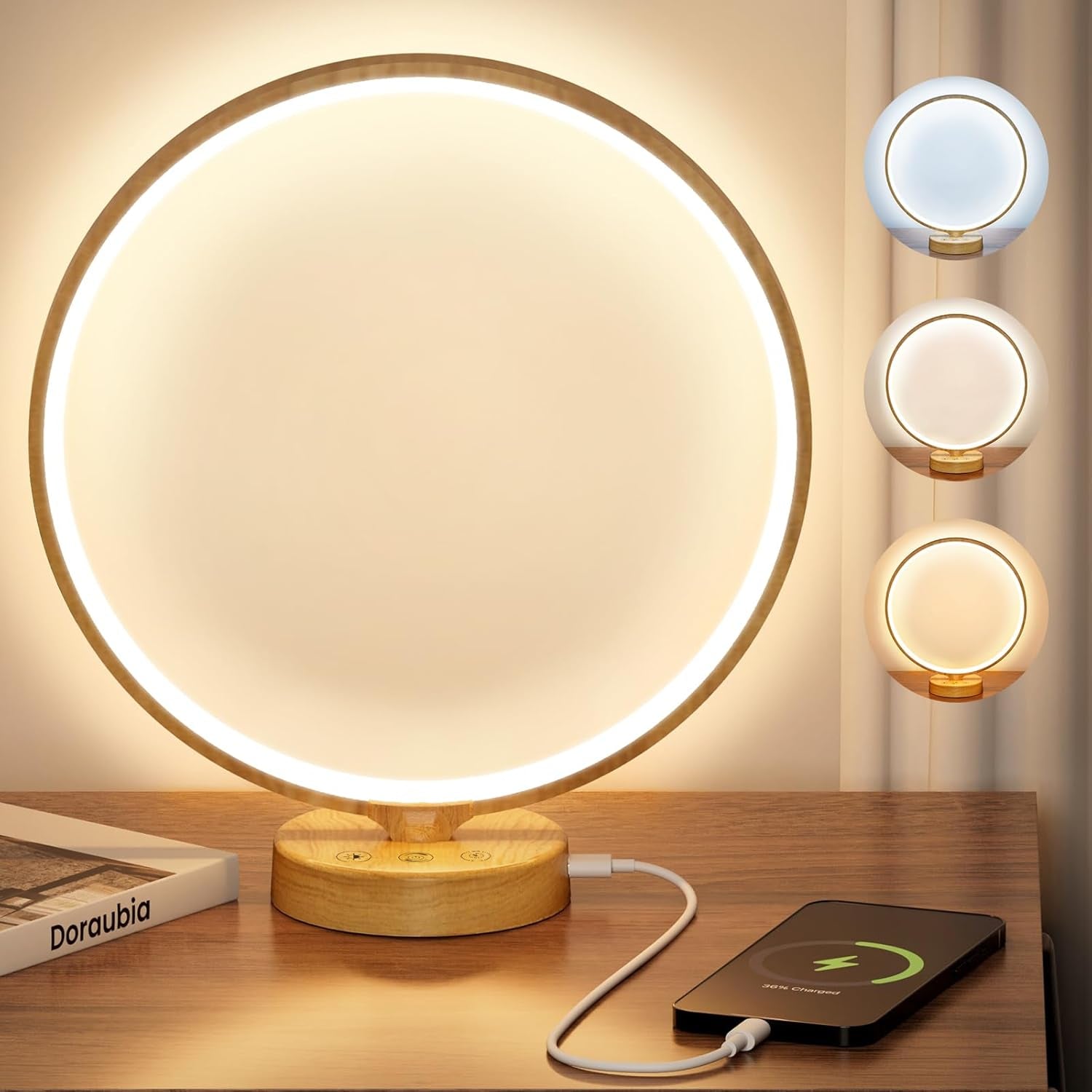 2 in 1 Light Therapy & Desk Lamp - 10000 Lux Sun Lamp with Dual Controls, 4 Timer, Dimmable, 3 Color Temperatures