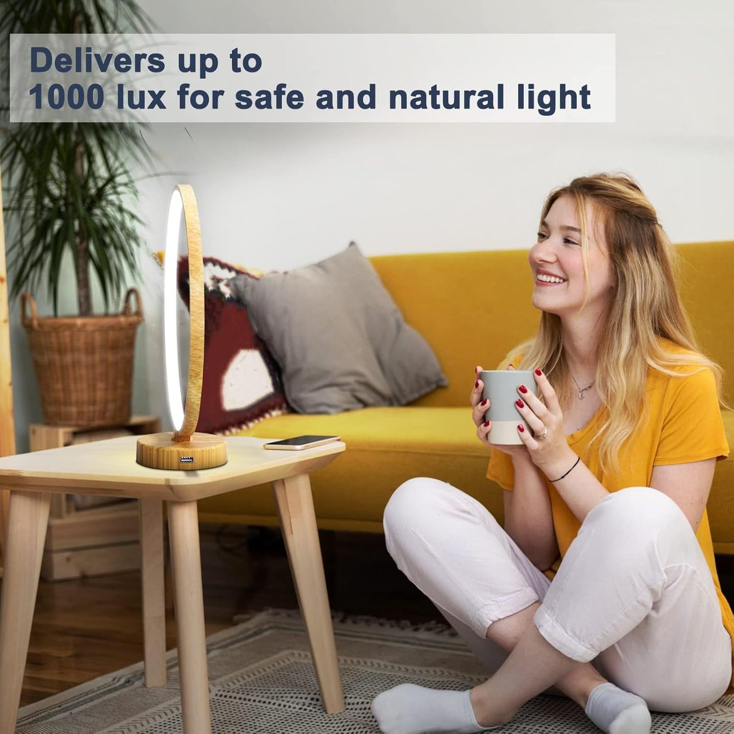 2 in 1 Light Therapy & Desk Lamp - 10000 Lux Sun Lamp with Dual Controls, 4 Timer, Dimmable, 3 Color Temperatures