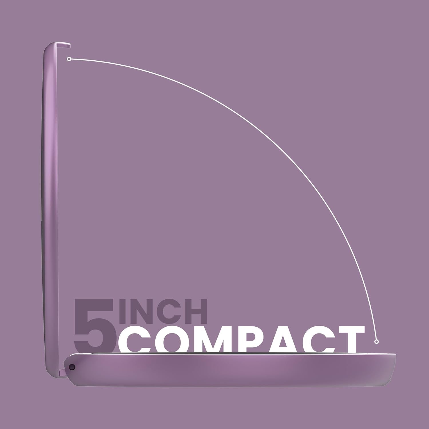 Compact Travel Mirror | Travel Makeup Mirror with Light | LED Lighted Vanity Mirror with 3 Light Modes | 7X Magnification Folding Portable & Rechargeable (Lavender)