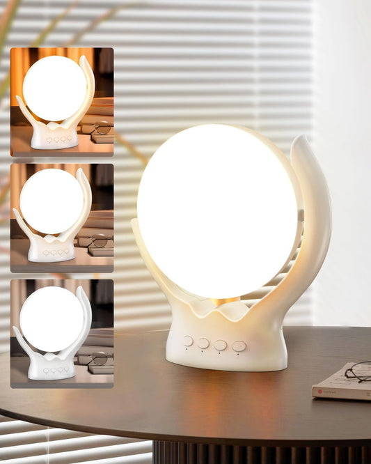 Rotatable Light Therapy Lamp 10000 Lux, LED Uv-Free Sun Light Therapy Lamp with 3 Color Temperature & 5 Brightness Settings, Adjustable Timer, Happy Mood Lamps for Home Office Travel, White