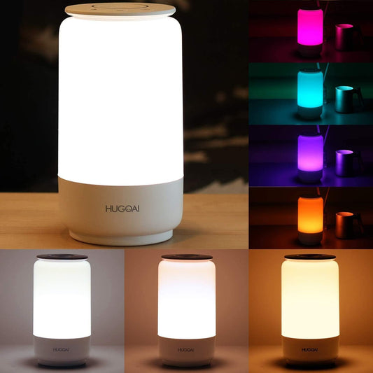 LED Lamps for Bedroom,  Bedside Lamp, Tunable Warm to Cool White Lights, Dimmable Brightness and RGB Color Changing LED Table Lamps, Night Light Mode, White
