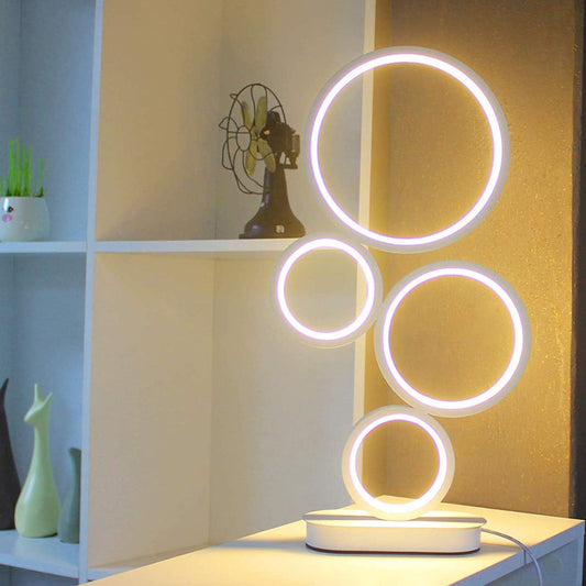 LED Table Lamp, Modern Dimmable Bedside Table Light, 18W, 3 Color Modes, for Living Room, Bedroom, Office, Nightstand, Bookshelf (White)