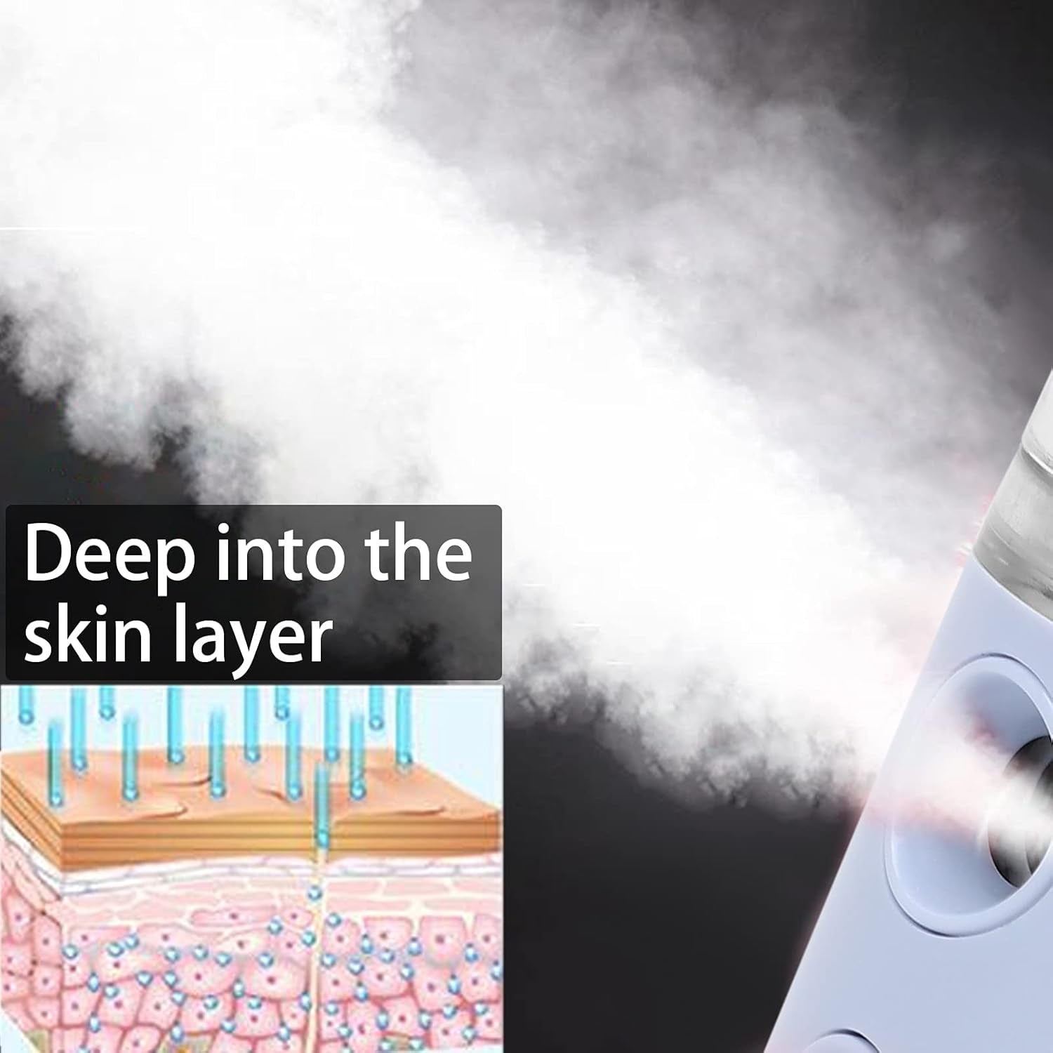 Facial Mist, Nebulizer Steam Facial Mist Deep Moisturizer Mini Humidifier for Skin Care, Makeup, Eyelash Extensions, Deep Moisturizer Mini Humidifier(Lavender)
