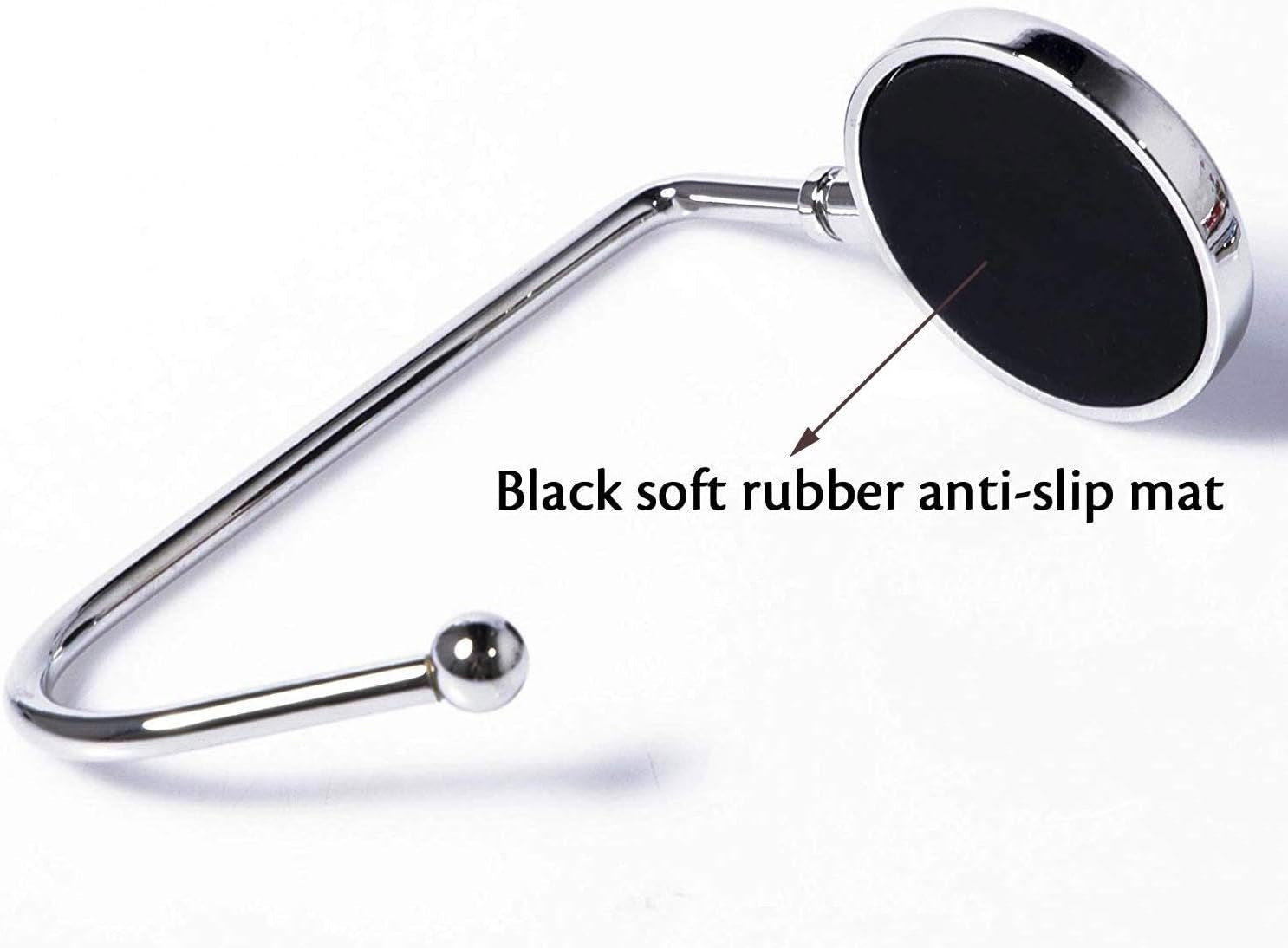 2 Pack Long Purse Hook Hanger for Table Bar Desk,Stylish Handbag Hanger Portable Bag Hook Hanger for Women Purse Holder with Velvet Pouch under Table Bar Counter Handbag Storage Hanger (Happy Tree)